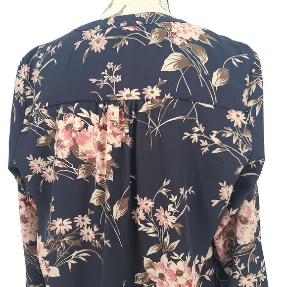 41 Hawthorn Roll Tab Sleeves Floral Print Shift Dress Large - Picture 6 of 11